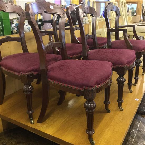 Set 6 late Victorian dining chairs